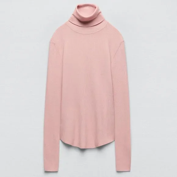 Zara Pink Turtleneck Sweater ZARA NEW WOMAN OVERSIZED KNIT